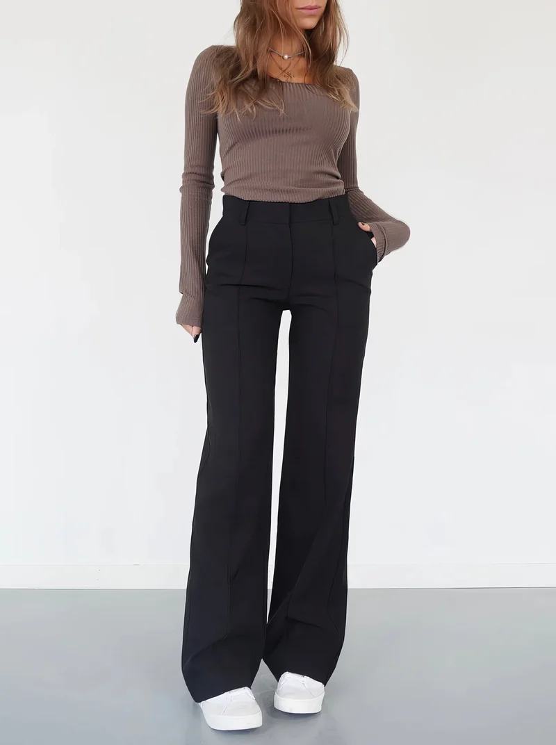 Damenhose | Hohe Taille mit geraden Beinen