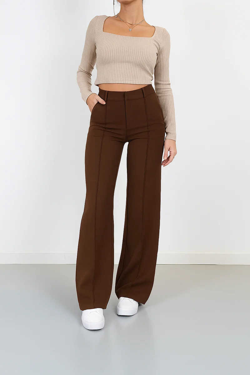 Damenhose | Hohe Taille mit geraden Beinen