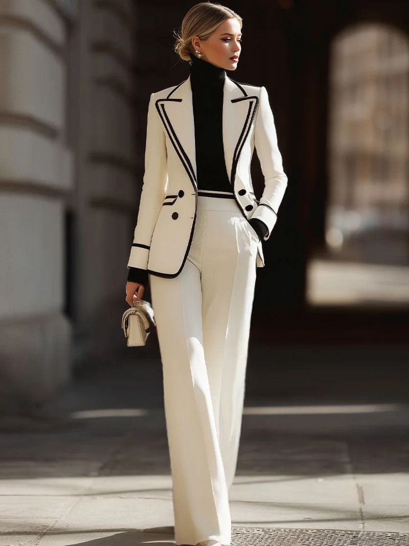 Mirela | Damen Leichter Hosenanzug Doppelreihig – Blazer Anzug Sommer Business 2026