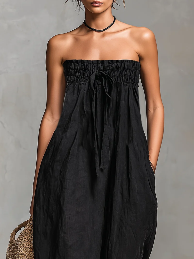 Nina | Damen Trägerloses Elegantes Overall – Strapless Jumpsuit für Hochzeit 2026