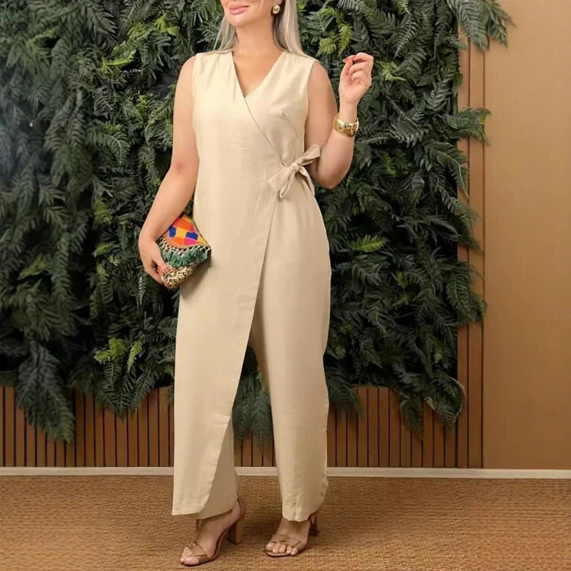 Nele | Damen Eleganter Wickel-Jumpsuit – Wickel Overall Chic für Büro & Abend 2026