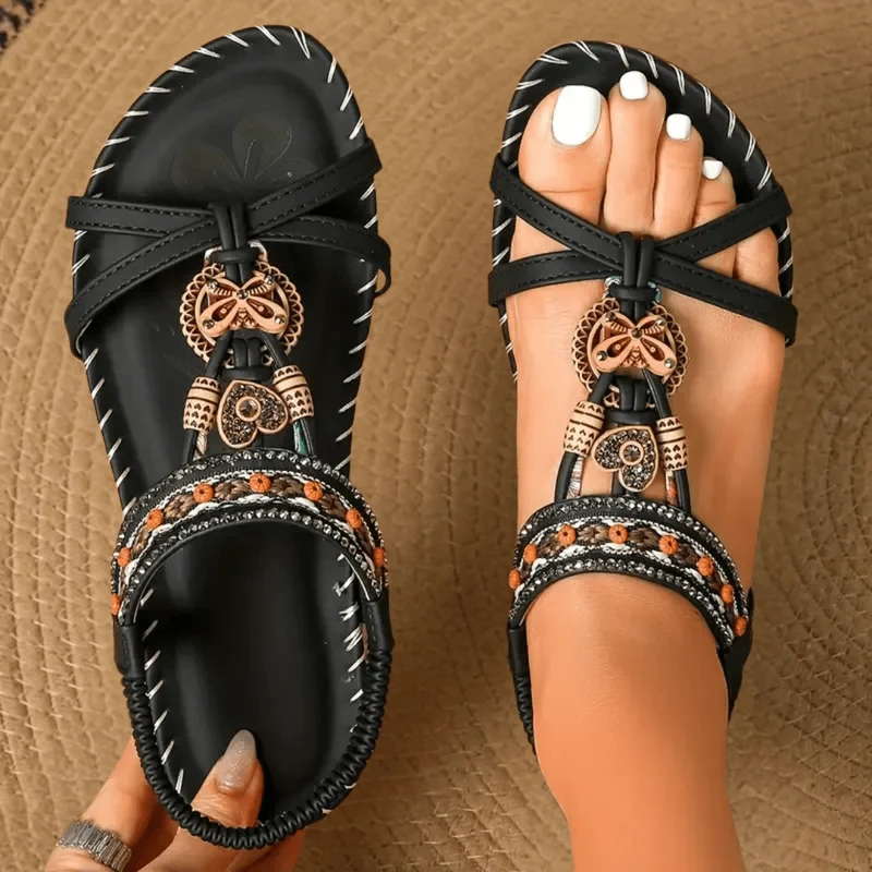 Aurette | Damen Ibiza Stil Sandalen – Boho Riemensandalen Sommer Strand 2026