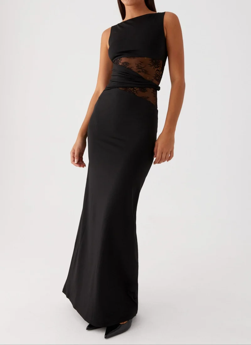 Delfina | Damen Schwarzes Maxikleid – Elegantes Schwarzes Kleid Hochzeit & Abend 2026