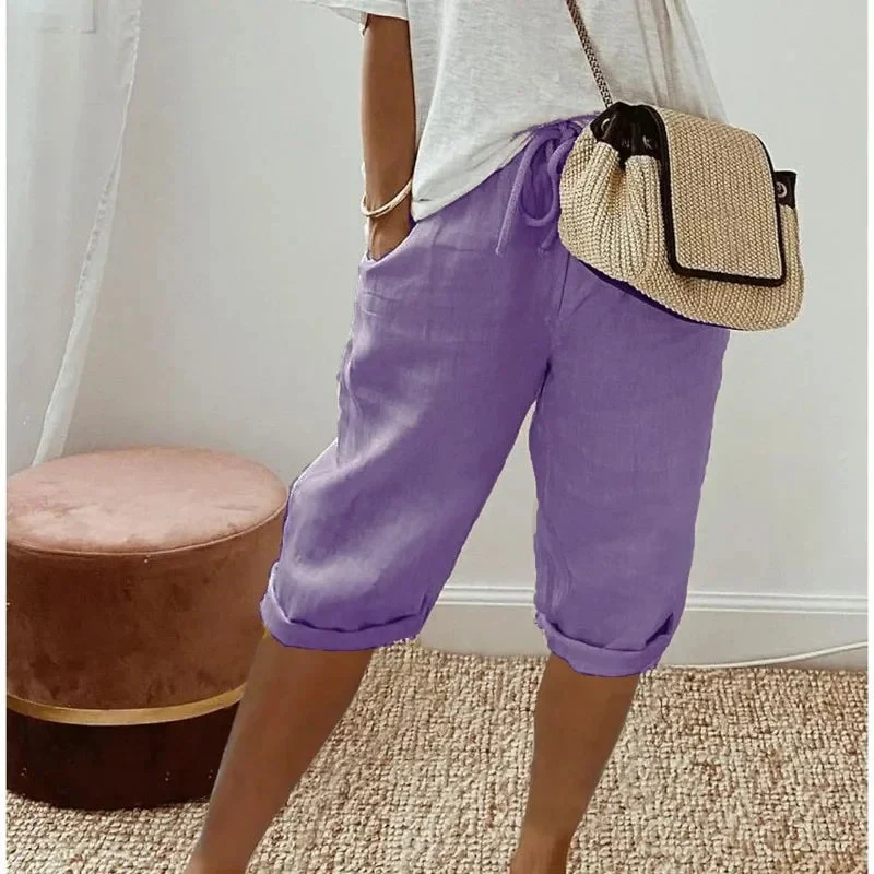 Klaudia | Damen Leinen Shorts Locker – Leinenshorts Wide Leg für Strand & Sommer 2026