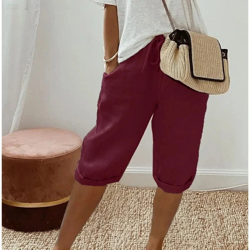 Klaudia | Damen Leinen Shorts Locker – Leinenshorts Wide Leg für Strand & Sommer 2026