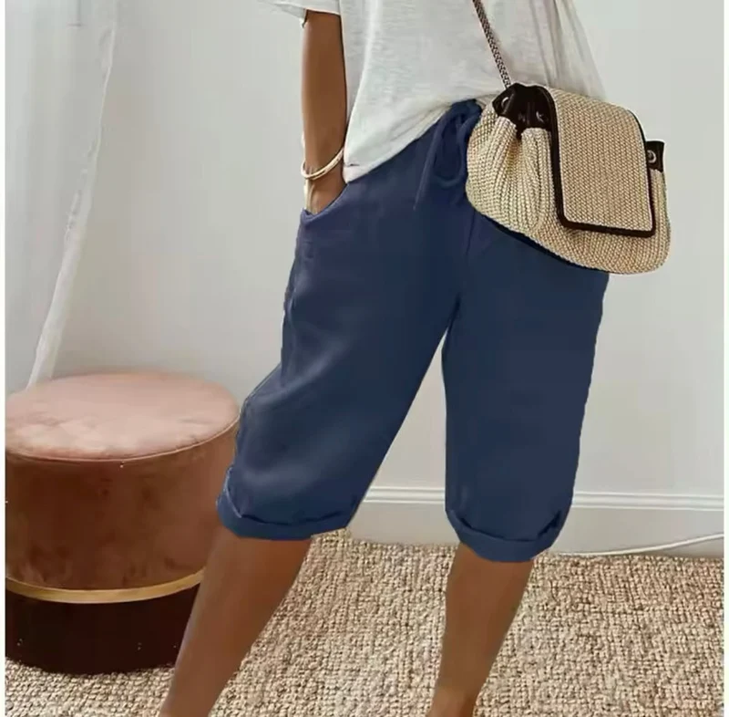 Klaudia | Damen Leinen Shorts Locker – Leinenshorts Wide Leg für Strand & Sommer 2026