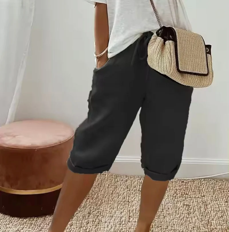 Klaudia | Damen Leinen Shorts Locker – Leinenshorts Wide Leg für Strand & Sommer 2026