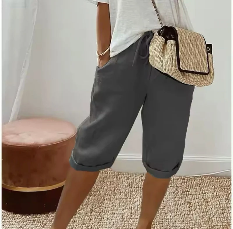 Klaudia | Damen Leinen Shorts Locker – Leinenshorts Wide Leg für Strand & Sommer 2026