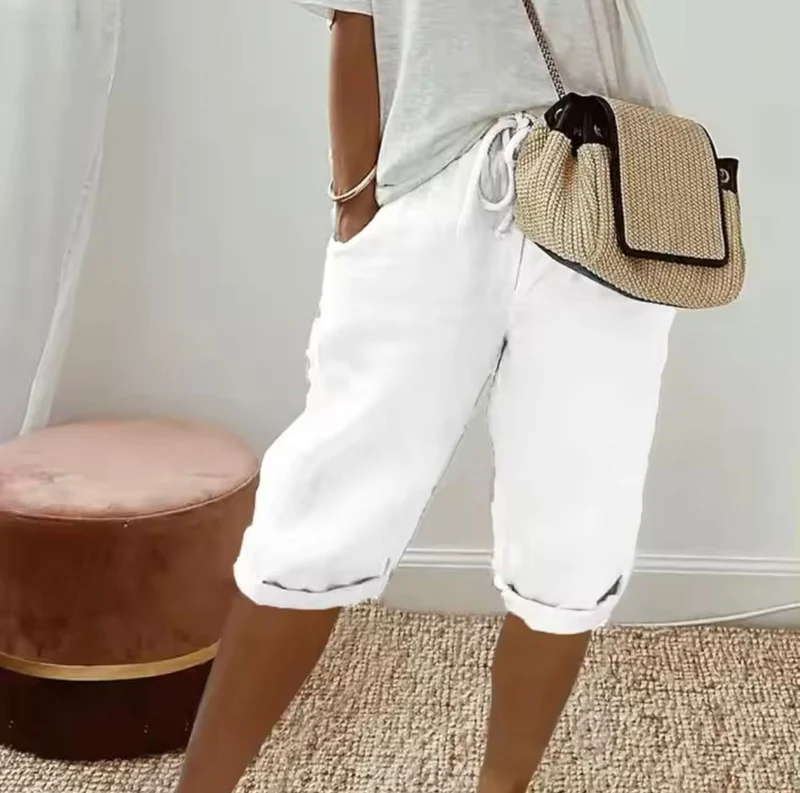 Klaudia | Damen Leinen Shorts Locker – Leinenshorts Wide Leg für Strand & Sommer 2026