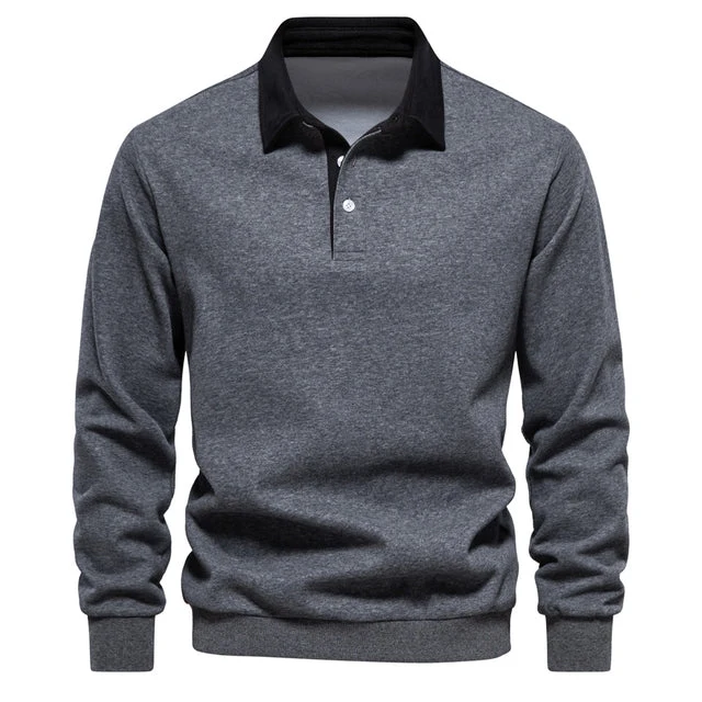 Herren Langarm Polo | gerader Aufbau mit klassischem Kragen