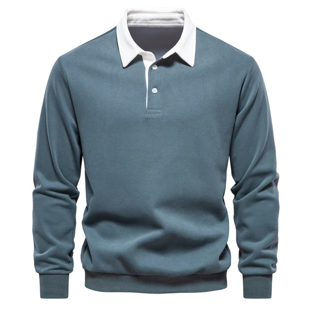 Herren Langarm Polo | gerader Aufbau mit klassischem Kragen