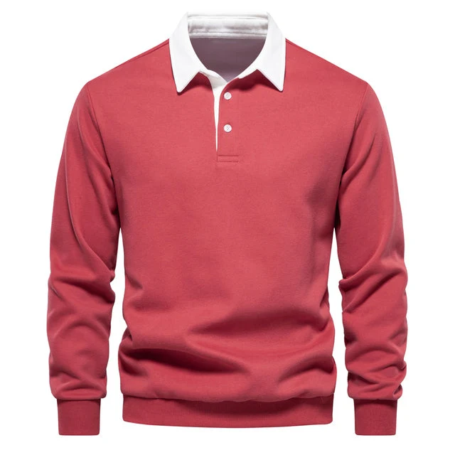 Herren Langarm Polo | gerader Aufbau mit klassischem Kragen