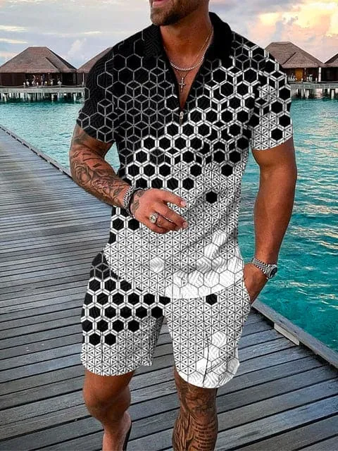 Herren Freizeit-Set | zweiteiliges Outfit mit Aufdruck