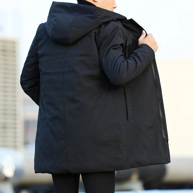 Herren Parka | lange Ausführung mit Kapuze und Frontverschluss