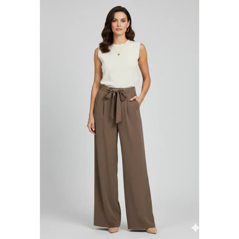Nastja | Damen Palazzo Hose Kordelzug Alltag – Palazzo Hose Fließend 2026