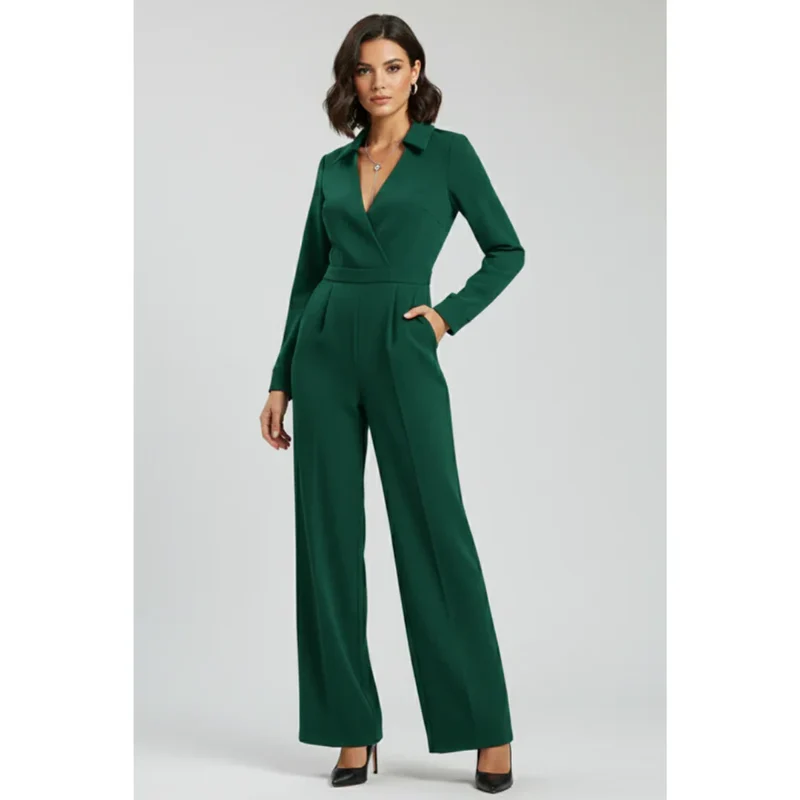 Uta | Damen Jumpsuit mit Kragen Abend Schlicht – Schlichter Abend Jumpsuit 2026