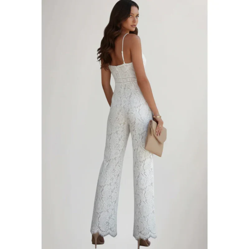Gabri | Damen Jumpsuit V-Ausschnitt Spitze Abend – Jumpsuit Spitze Elegant 2026