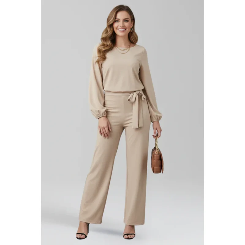 Vreni | Damen Jumpsuit mit Gürtel Abend – Abend Jumpsuit Gürtel Elegant 2026
