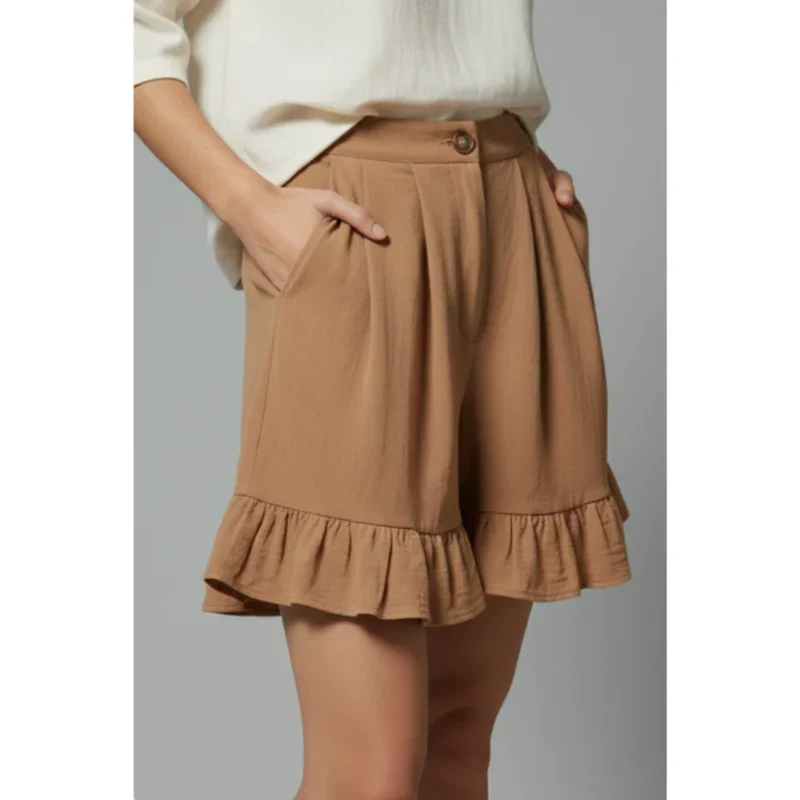 Enya | Damen Shorts Rüschen Saum Urlaub – Rüschen Shorts Damen Sommer 2026