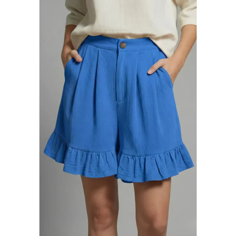 Enya | Damen Shorts Rüschen Saum Urlaub – Rüschen Shorts Damen Sommer 2026