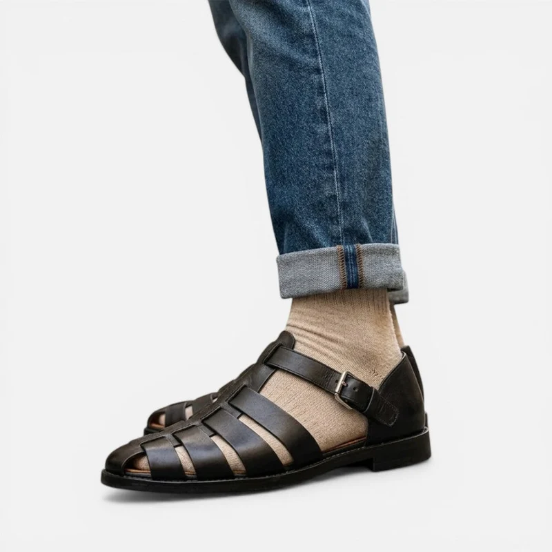 Robert | Herren Sandalen Riemen Schnalle – Komfort Herrensandalen für Urlaub 2026