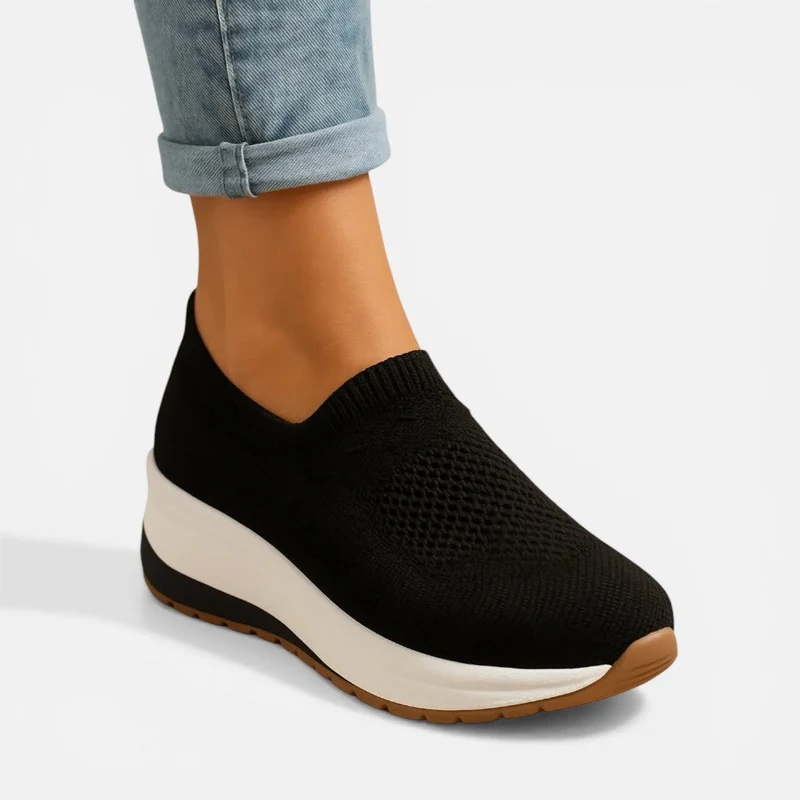 Silke | Damen Slip-On Sneaker Strick – Atmungsaktive Slip On Schuhe Sommer 2026