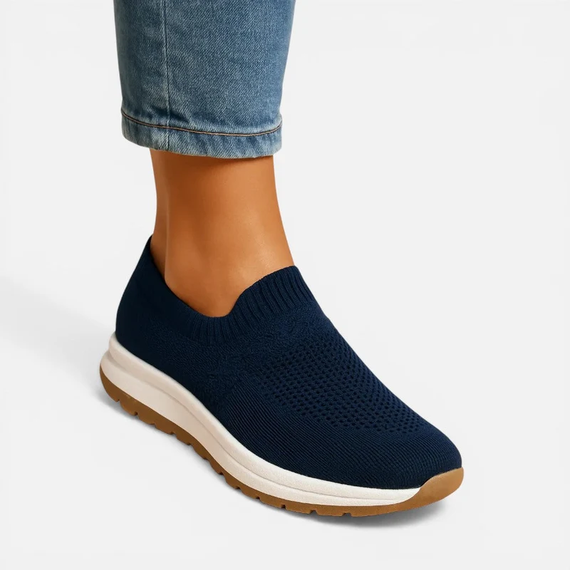 Silke | Damen Slip-On Sneaker Strick – Atmungsaktive Slip On Schuhe Sommer 2026
