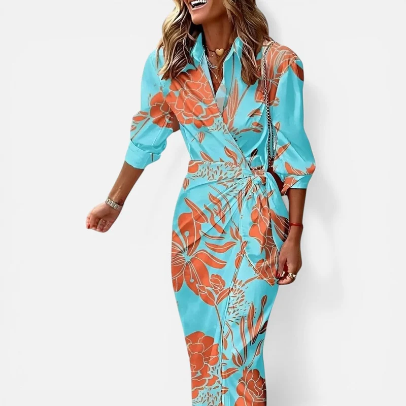 Anke | Damen Wickelkleid Streifen Taillengürtel – Gestreiftes Wickelkleid Sommer 2026
