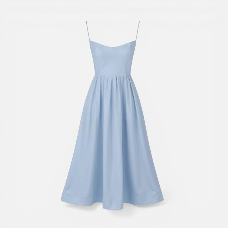 Nadine | Damen Midikleid Spaghettiträger – Trägerkleid Midi Leicht Sommer 2026