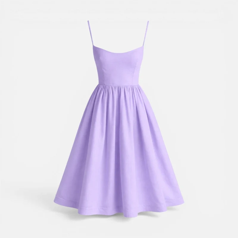 Nadine | Damen Midikleid Spaghettiträger – Trägerkleid Midi Leicht Sommer 2026