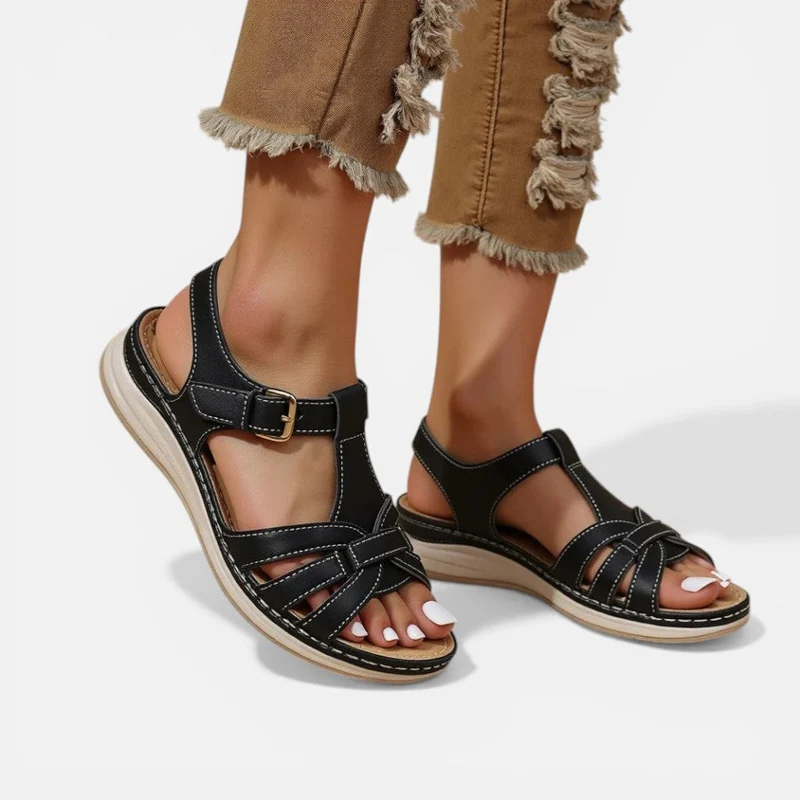 Tanja | Damen Sandalen Verstellbare Riemen Flach – Flache Riemensandalen Sommer 2026