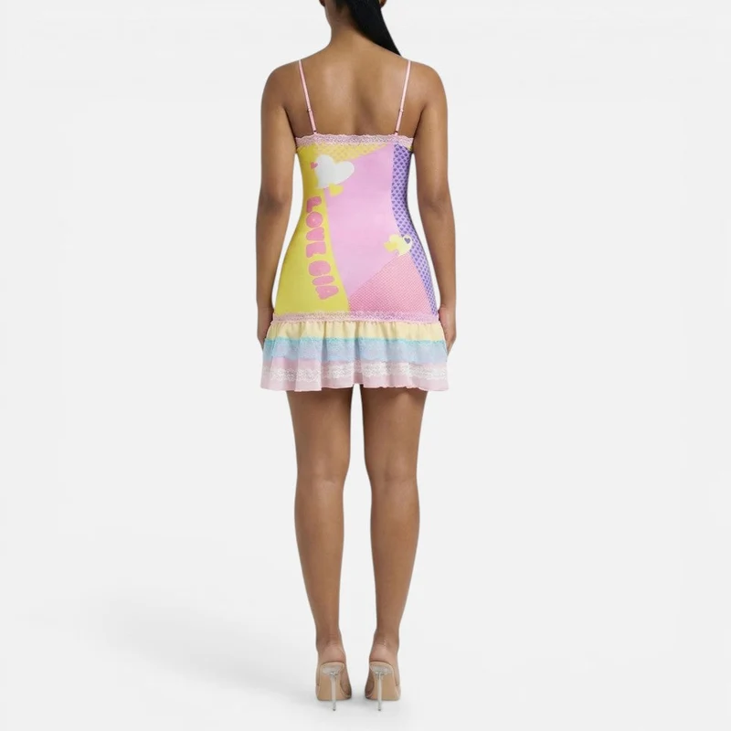 Yvonne | Damen Minikleid Print Spaghettiträger – Bedrucktes Mini Kleid Sommer 2026