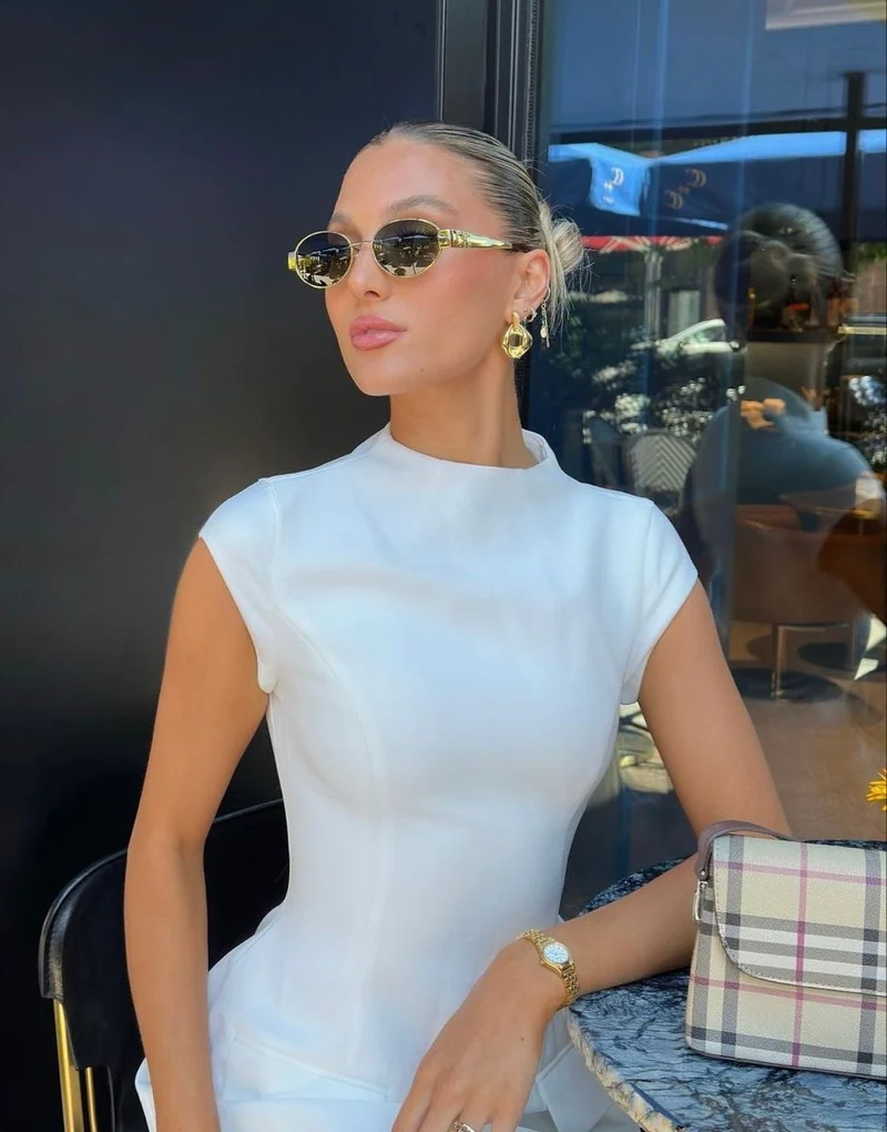 Maren | Damen Retro Sonnenbrille Oval – Metallrahmen Getönte Gläser Vintage Style 2026