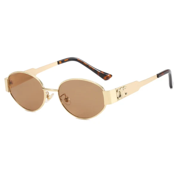 Maren | Damen Retro Sonnenbrille Oval – Metallrahmen Getönte Gläser Vintage Style 2026