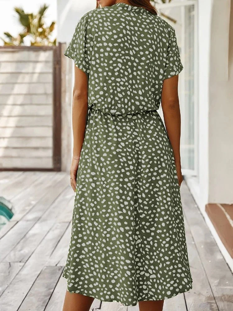 Elsa | Damen Midi Hemdkleid Tierdruck – Animal Print Sommerkleid Kurzarm Midi 2026
