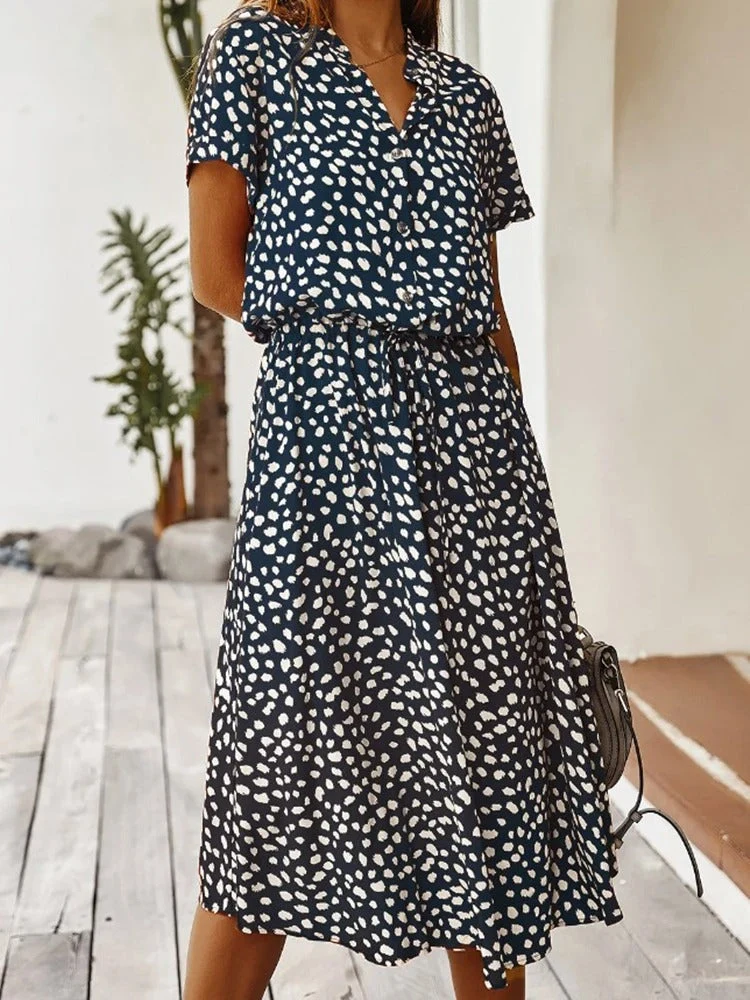 Elsa | Damen Midi Hemdkleid Tierdruck – Animal Print Sommerkleid Kurzarm Midi 2026