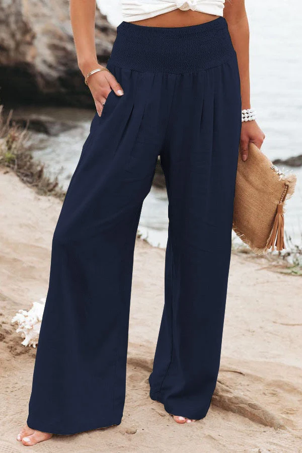 Lena | Damen Palazzo Hose Leinen – Weites Bein Hohe Taille Leinenhose Sommer 2026