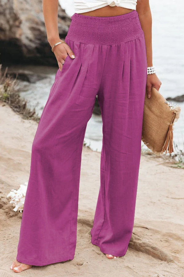 Lena | Damen Palazzo Hose Leinen – Weites Bein Hohe Taille Leinenhose Sommer 2026