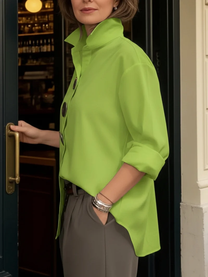 Britta | Damen Oversize Hemd Kentkragen – Oversized Hemdbluse Knopfleiste Sommer 2026