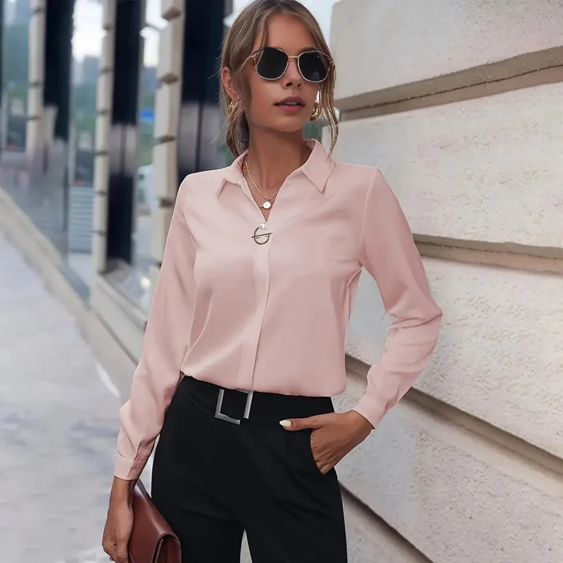 Damen Bluse | klassischer Kragen und lange Ärmel