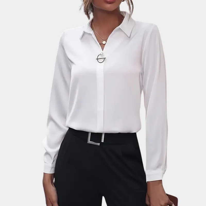 Damen Bluse | klassischer Kragen und lange Ärmel