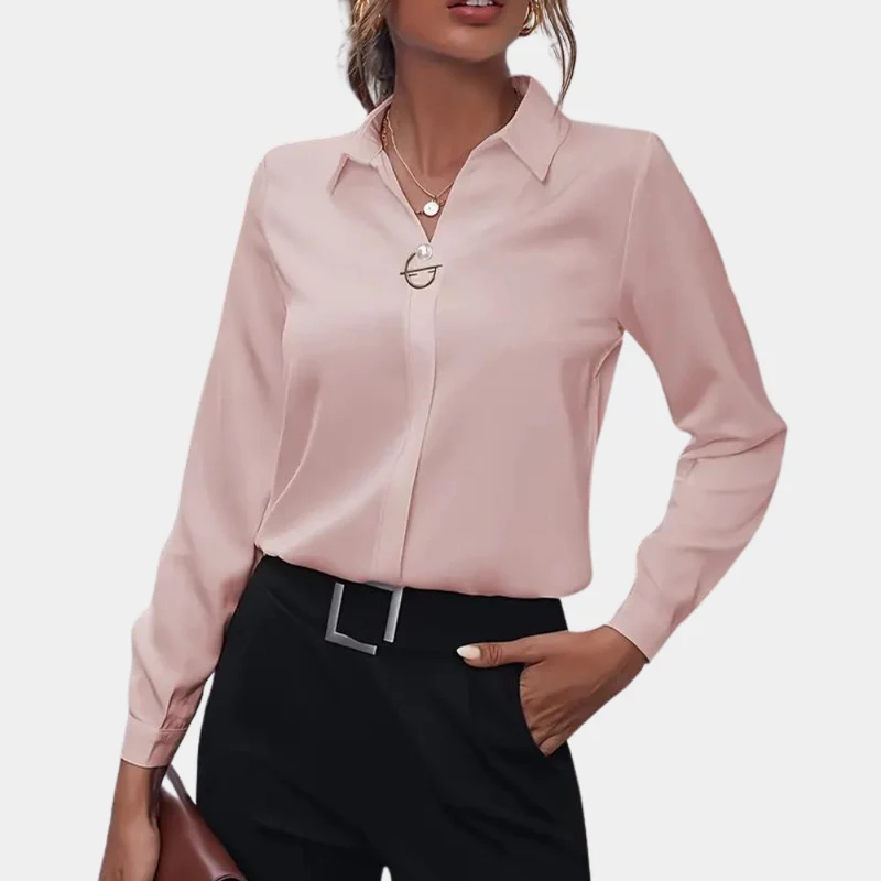 Damen Bluse | klassischer Kragen und lange Ärmel