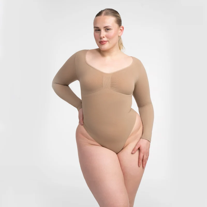 Damen Body | langärmelig mit durchgehender Fläche und Rückenöffnung