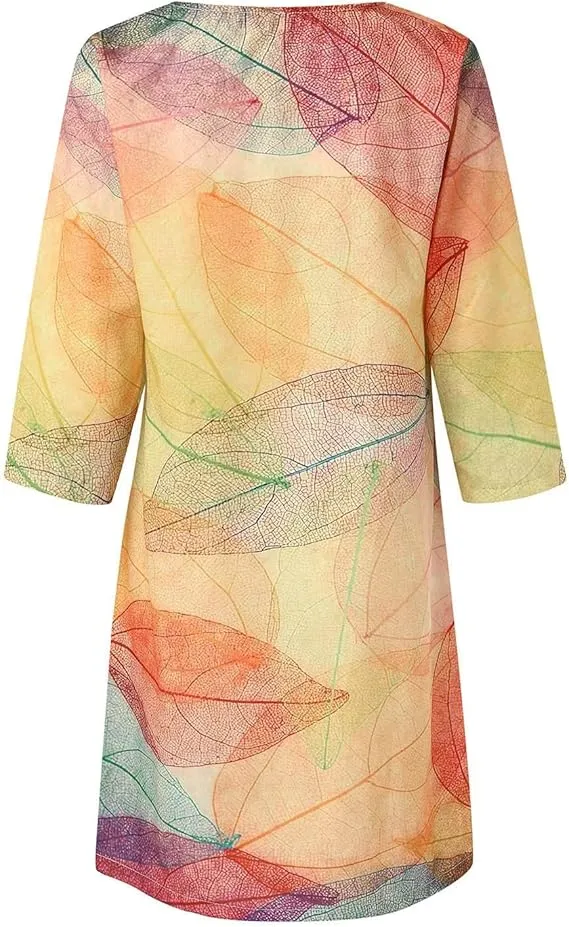 Damen Kleid | mittellange Form mit schlichter Rundhalsausschnitt