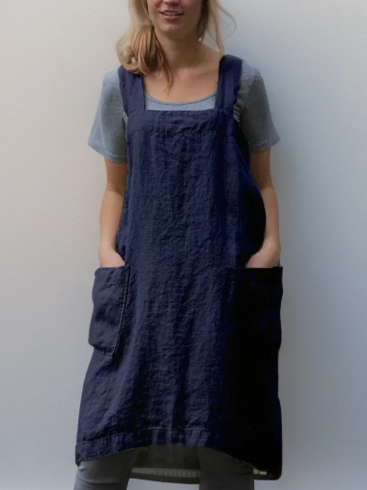 Damen Kleid | Schürzenform mit durchgehendem Taschenbereich