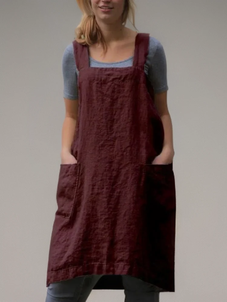 Damen Kleid | Schürzenform mit durchgehendem Taschenbereich