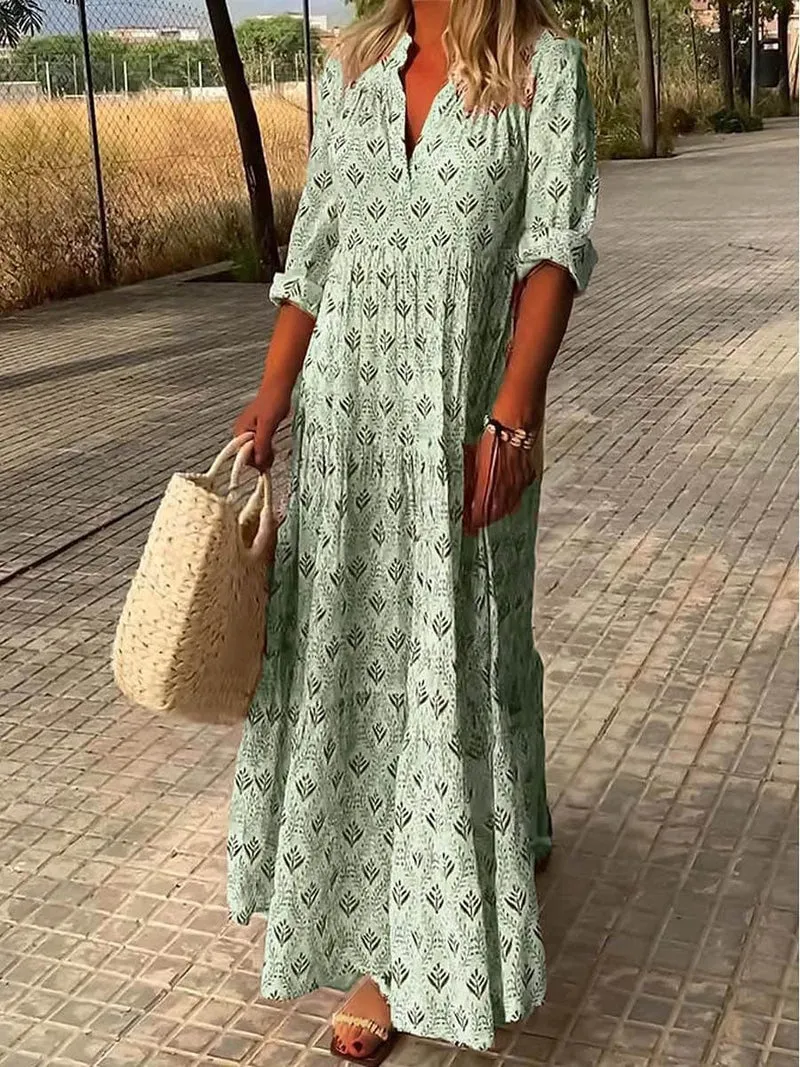 Damen Kleid | lange Maxi-Form mit gleichmäßigem Rockverlauf