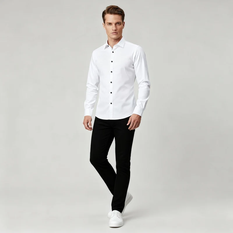 Herren Hemd | Slim Fit mit klarer Knopfleiste