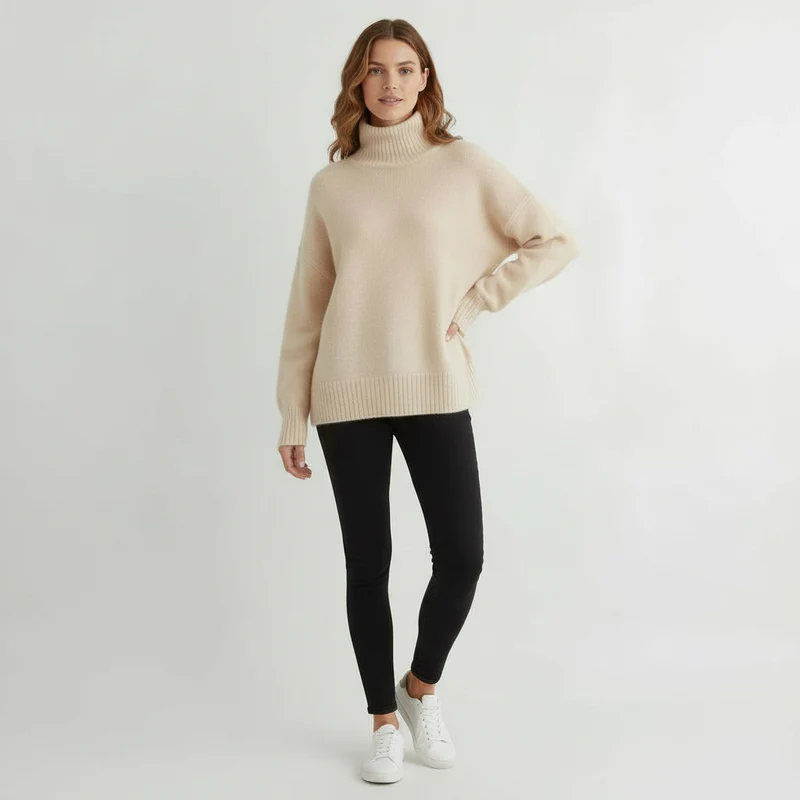 Damen Pullover | Rollkragen mit gerader Passform
