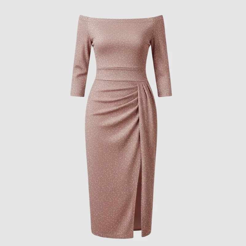 Damen Kleid | mittellange Form mit schulterfreiem Oberteil
